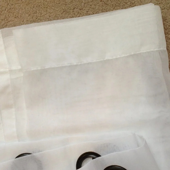 JC Penney Home 2 White Sheer Window Panels Curtains Drapes Grommet Top 84" x 50" - Picture 6 of 7